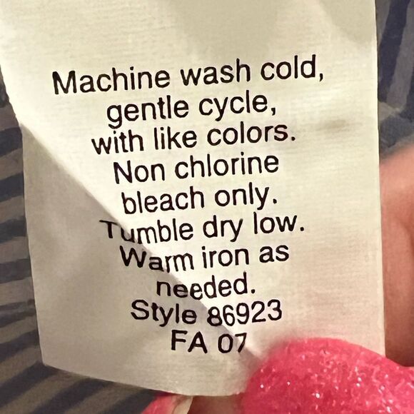 St. Tropez size large striped button down with iridescent buttons - Picture 7 of 7